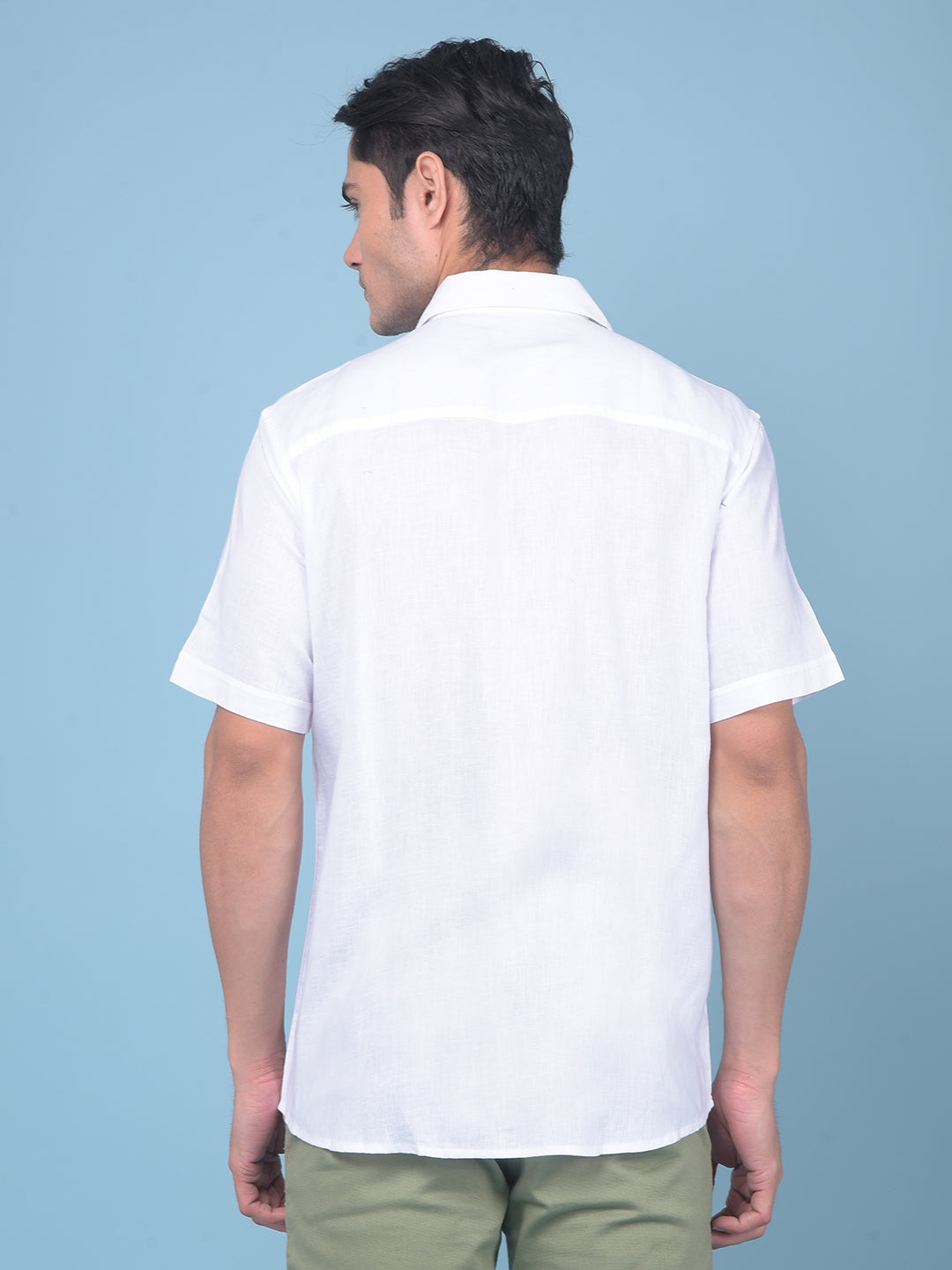 White Linen Shirt-Men Shirts-Crimsoune Club