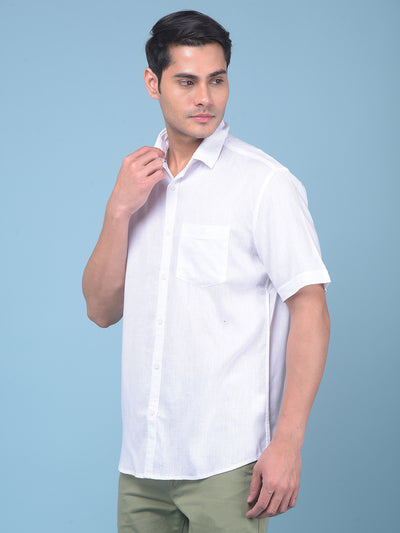 White Linen Shirt-Men Shirts-Crimsoune Club