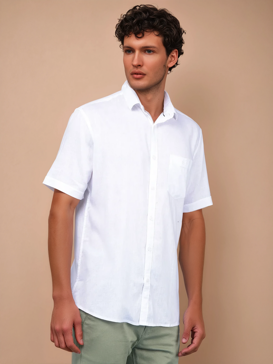White Linen Shirt-Men Shirts-Crimsoune Club