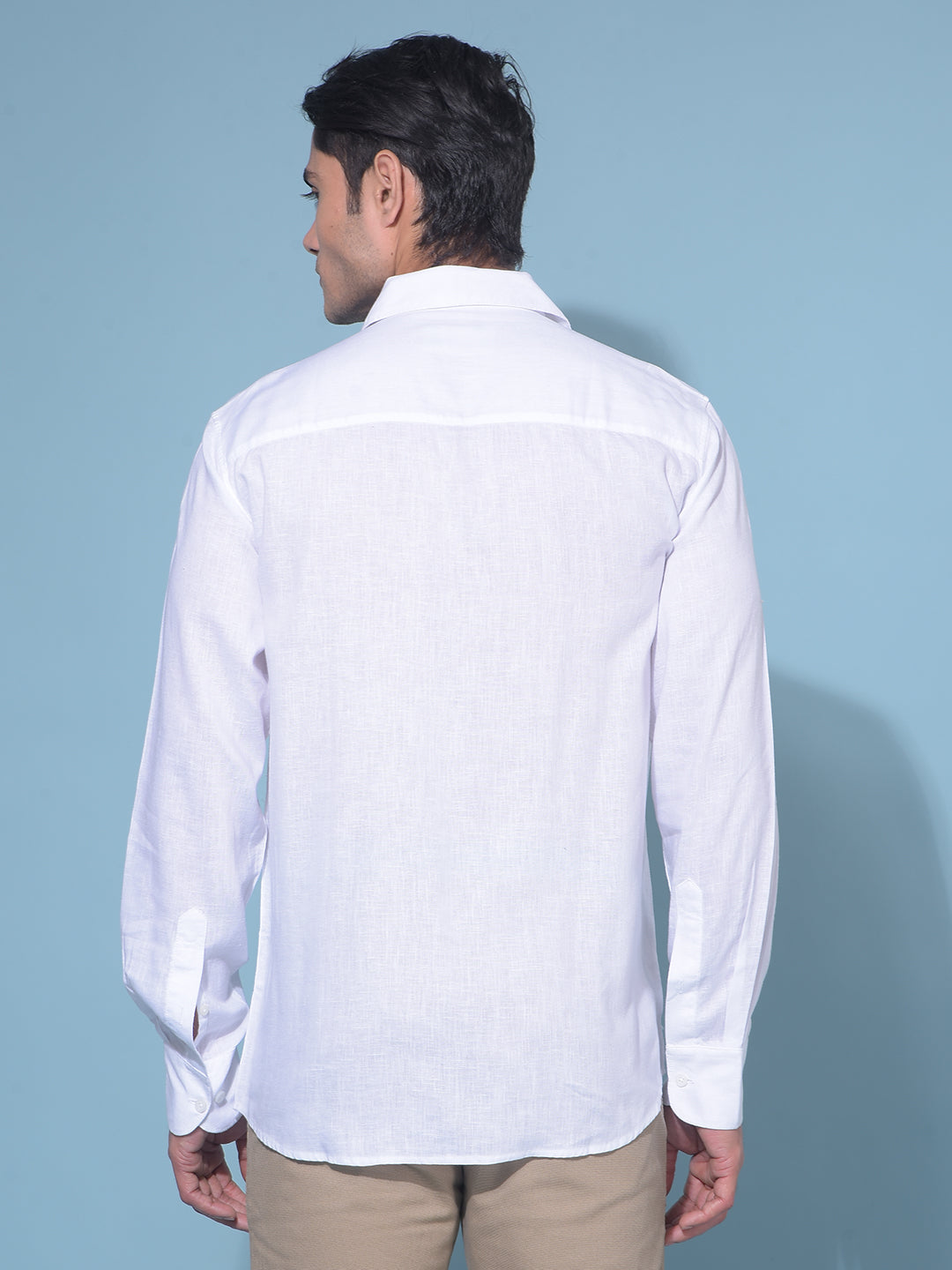 White 100% Cotton Shirt-Men Shirts-Crimsoune Club