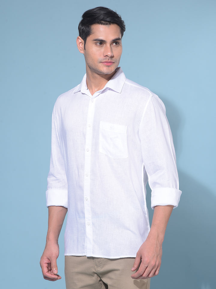 White 100% Cotton Shirt-Men Shirts-Crimsoune Club