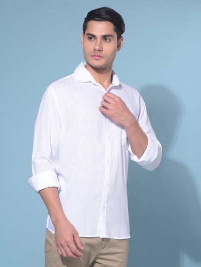 White 100% Cotton Shirt-Men Shirts-Crimsoune Club