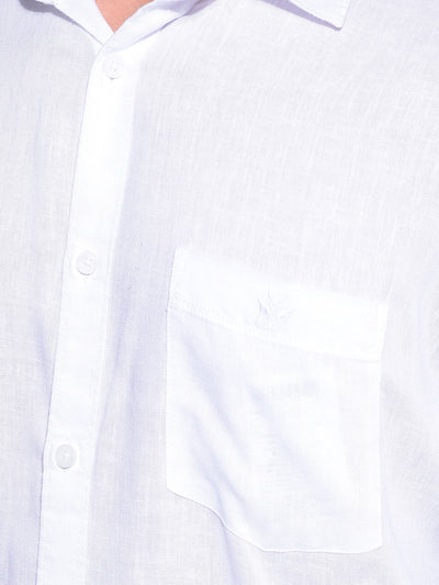 White 100% Cotton Shirt-Men Shirts-Crimsoune Club