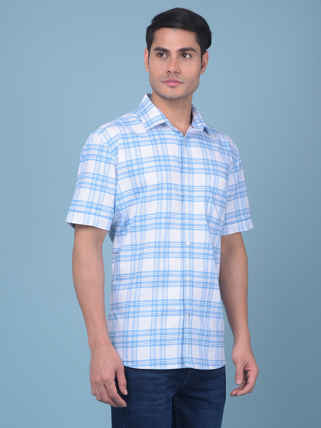 White Tartan Check 100% Cotton Shirt-Men Shirts-Crimsoune Club