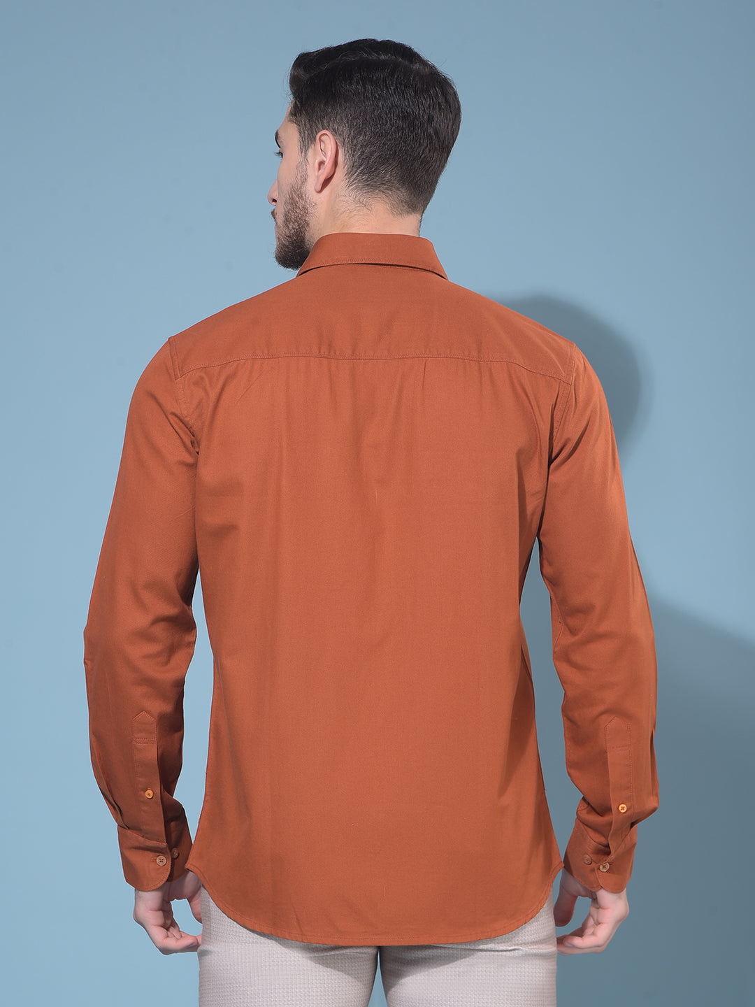 Brown 100% Cotton Shirt-Men Shirts-Crimsoune Club