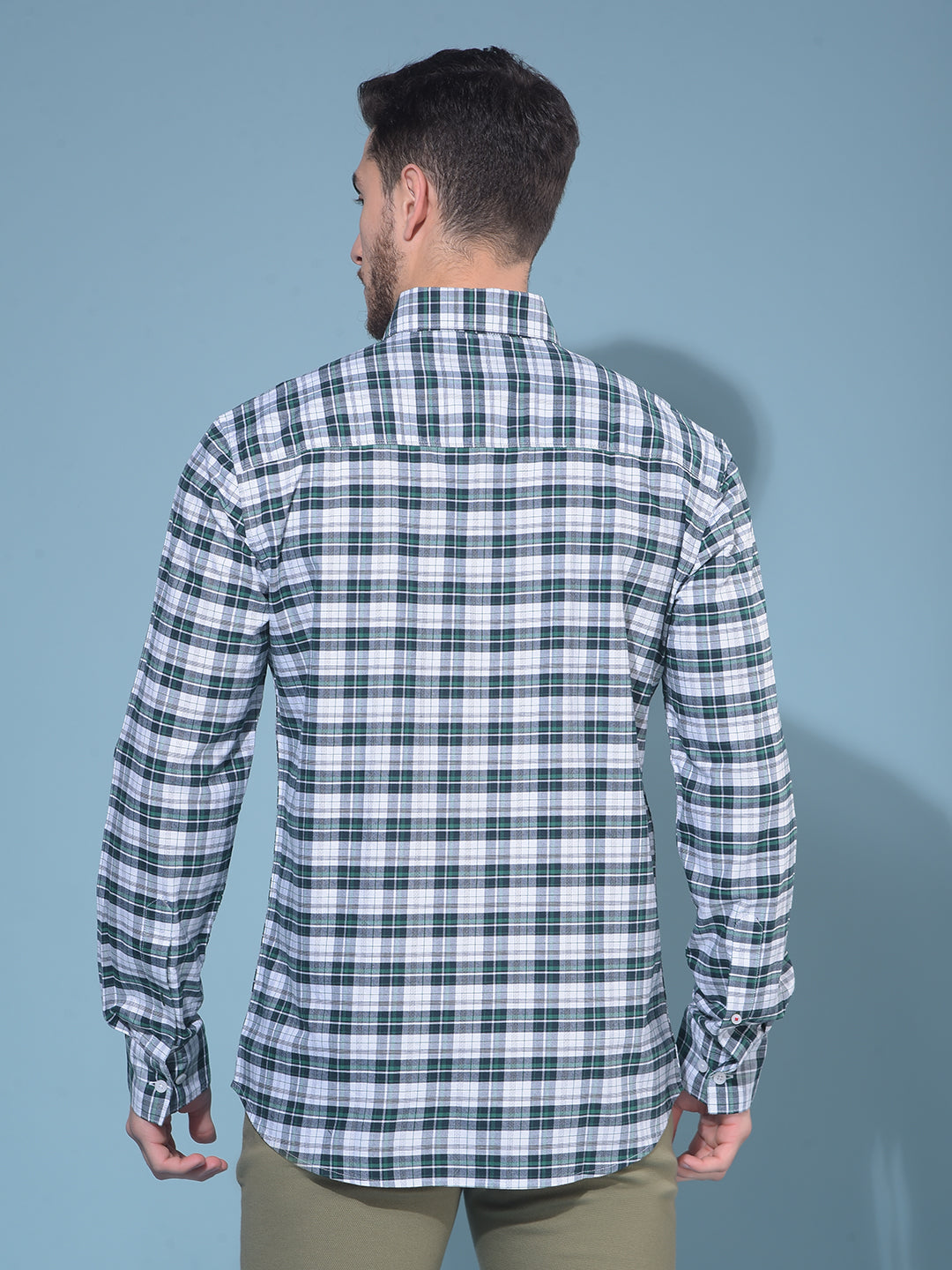 Green Tartan Check 100% Cotton Shirt-Men Shirts-Crimsoune Club