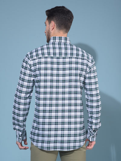 Green Tartan Check 100% Cotton Shirt-Men Shirts-Crimsoune Club