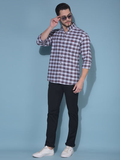 Red Tartan Check 100% Cotton Shirt-Men Shirts-Crimsoune Club