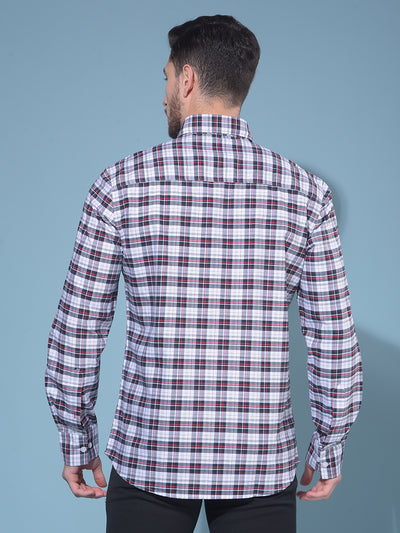 Red Tartan Check 100% Cotton Shirt-Men Shirts-Crimsoune Club