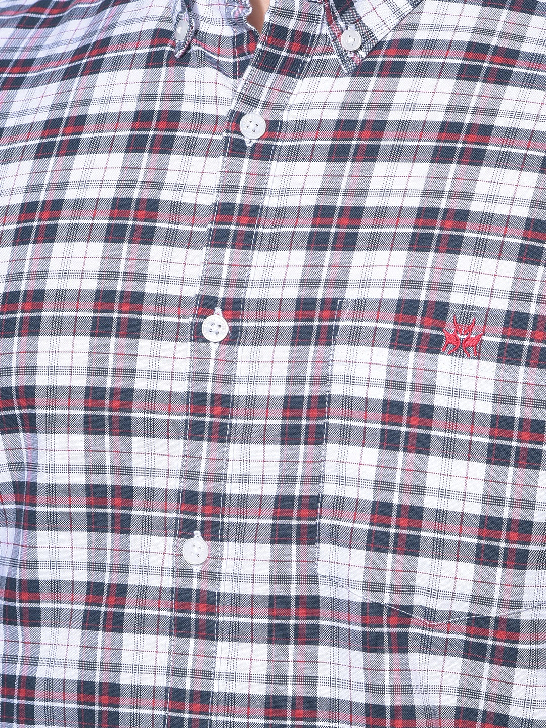 Red Tartan Check 100% Cotton Shirt-Men Shirts-Crimsoune Club