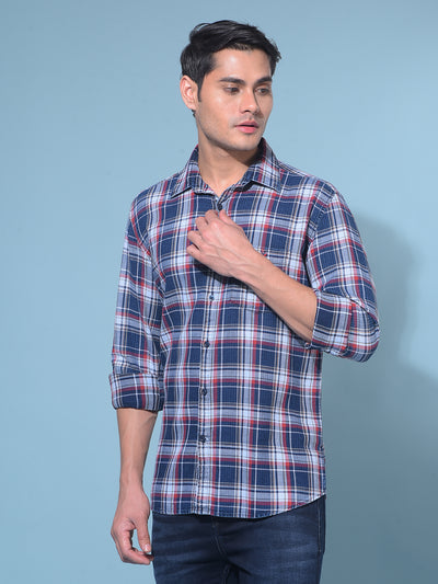 Red Tartan Check 100% Cotton Shirt-Men Shirts-Crimsoune Club