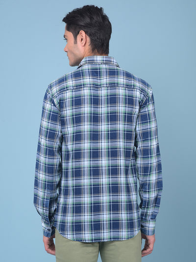 Green Tartan Check 100% Cotton Shirt-Men Shirts-Crimsoune Club