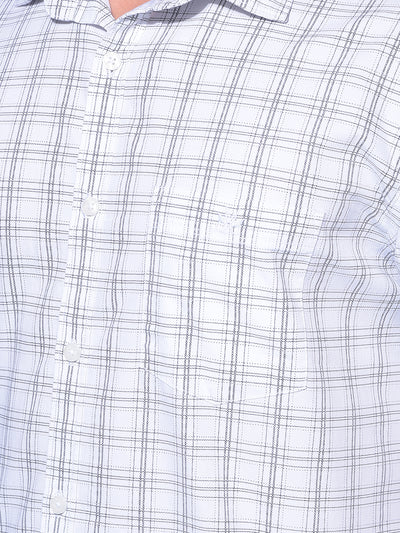 White Tartan Check 100% Cotton Shirt-Men Shirts-Crimsoune Club