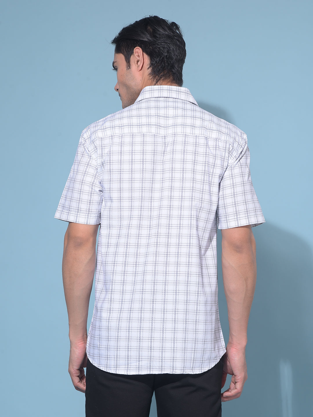 White Tartan Check 100% Cotton Shirt-Men Shirts-Crimsoune Club