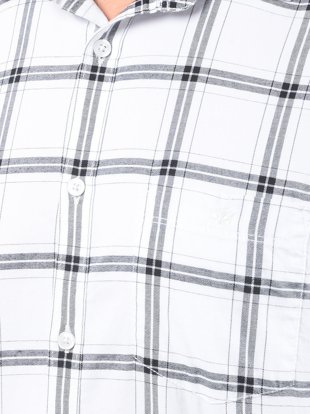 White Checked 100% Cotton Shirt-Men Shirts-Crimsoune Club