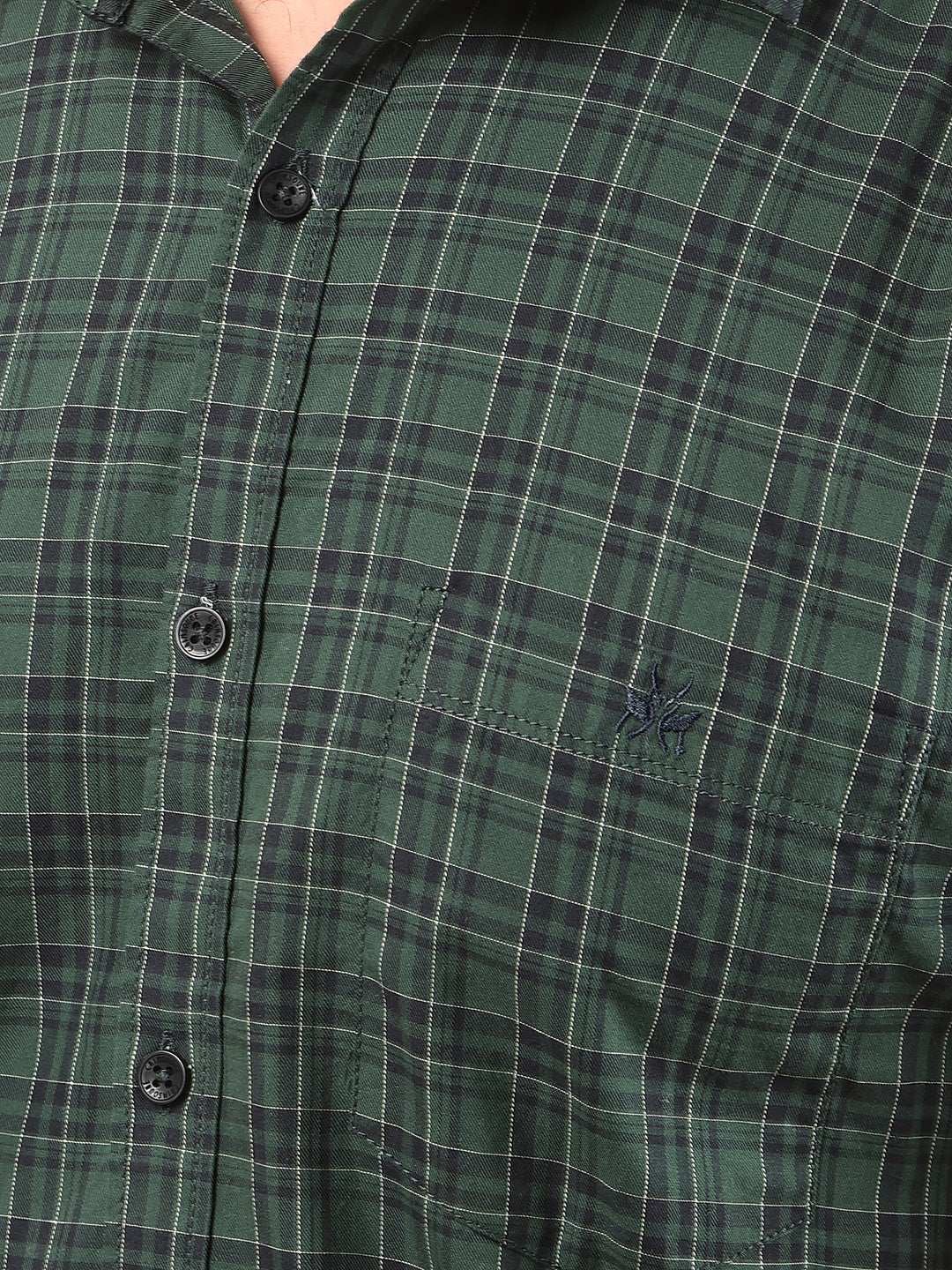 Green Checked 100% Cotton Shirt-Men Shirts-Crimsoune Club