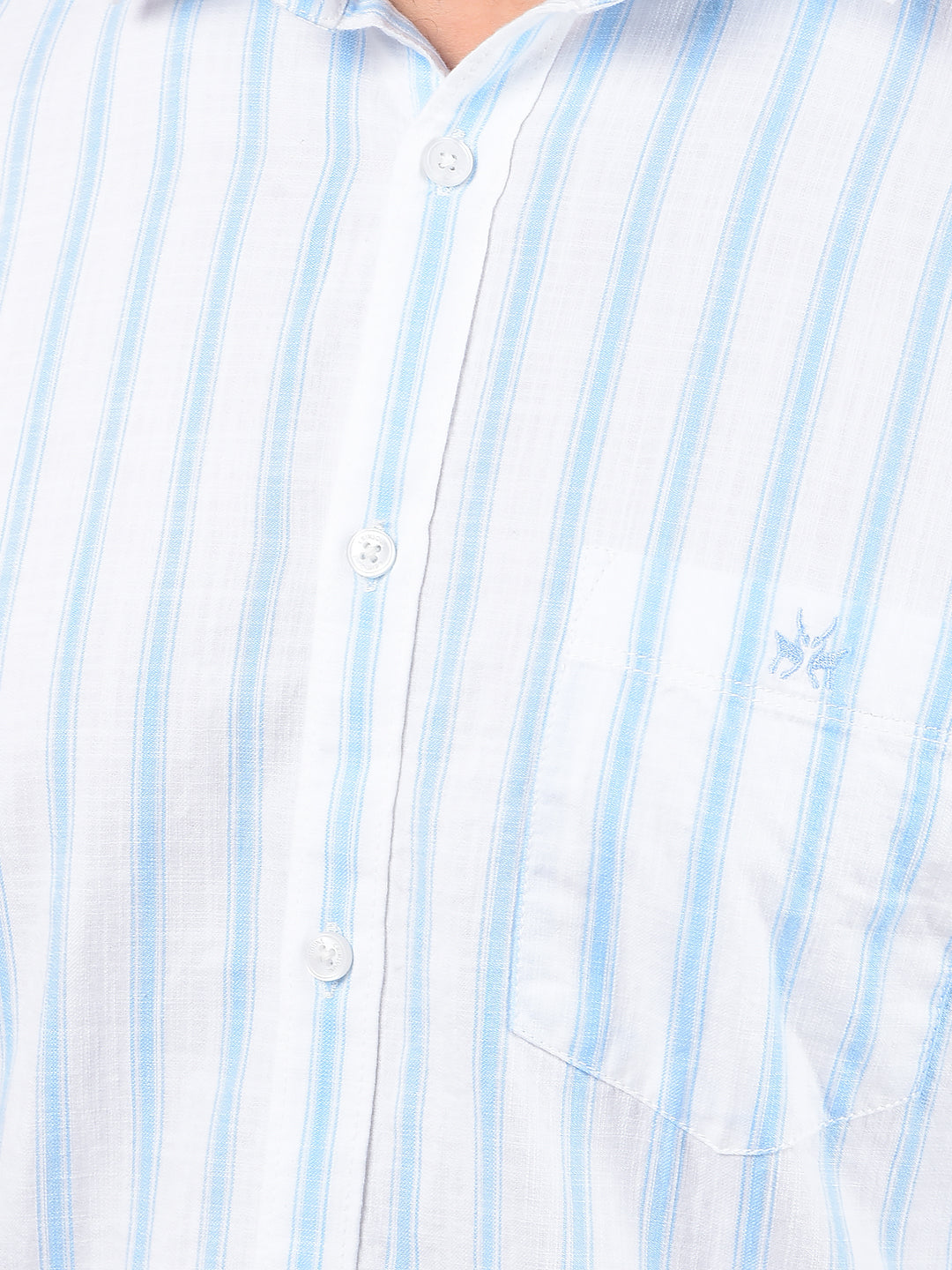 White Vertical Stripes 100% Cotton Shirt-Men Shirts-Crimsoune Club