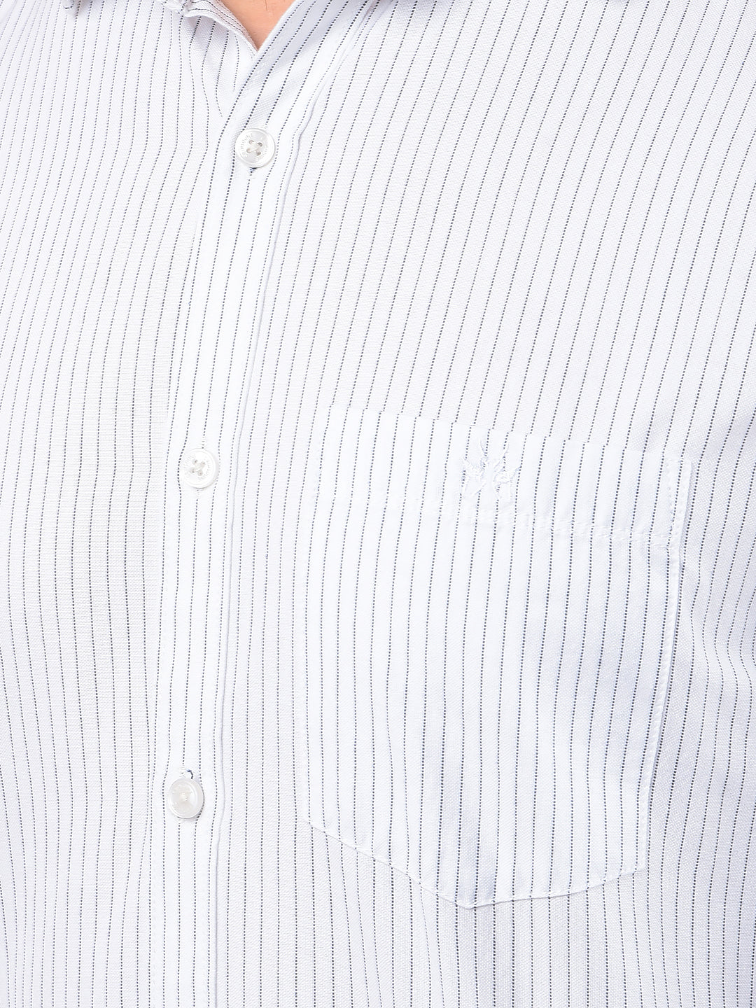 White Vertical Stripes 100% Cotton Shirt-Men Shirts-Crimsoune Club