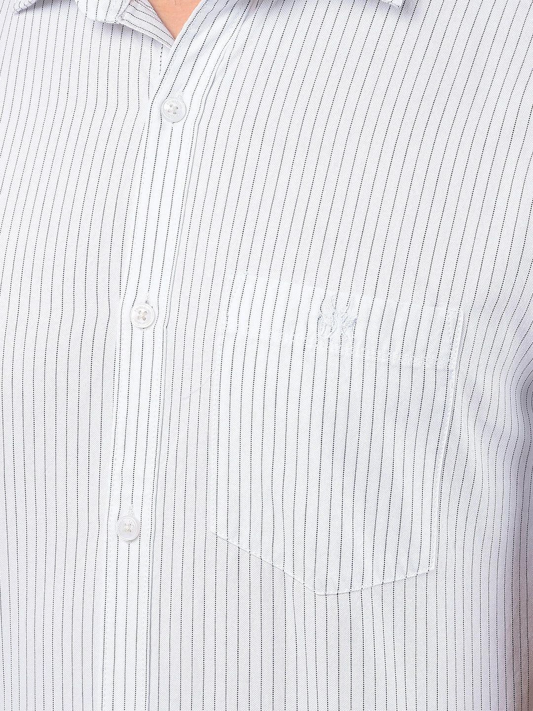 White Vertical Stripes 100% Cotton Shirt-Men Shirts-Crimsoune Club
