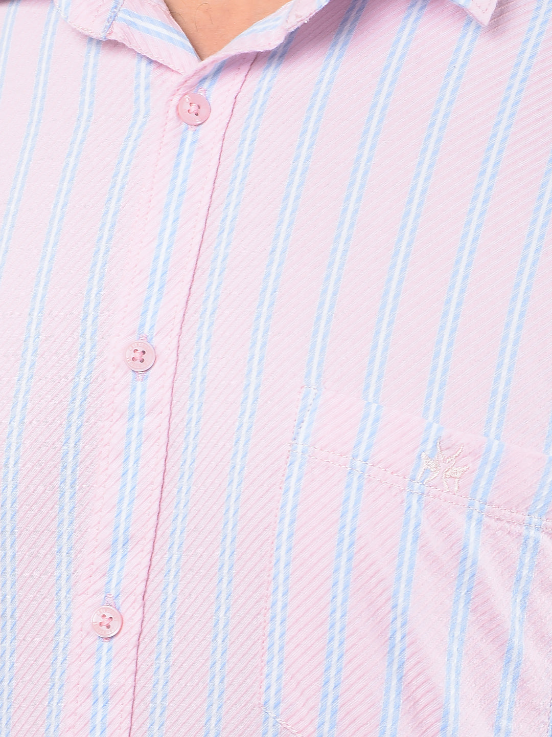 Pink Vertical Stripes 100% Cotton Shirt-Men Shirts-Crimsoune Club