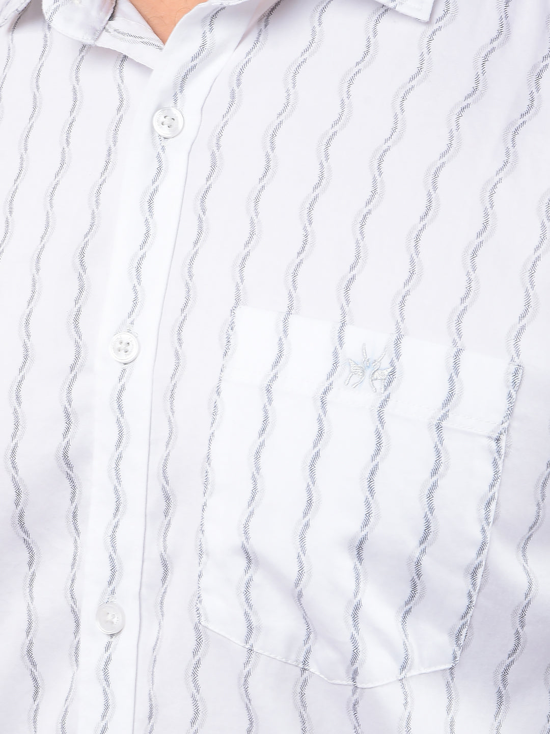 White Vertical Stripes 100% Cotton Shirt-Men Shirts-Crimsoune Club