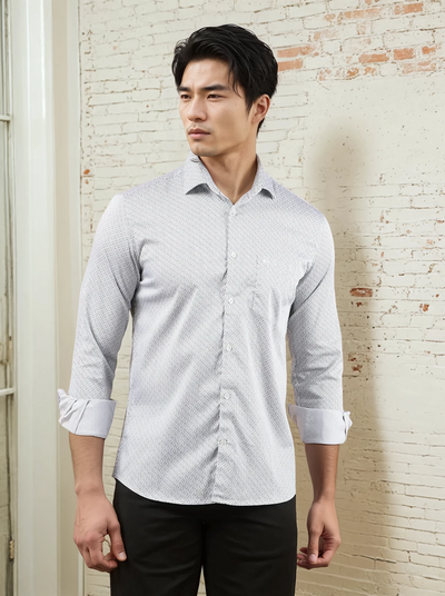 White Printed Shirt-Men Shirts-Crimsoune Club