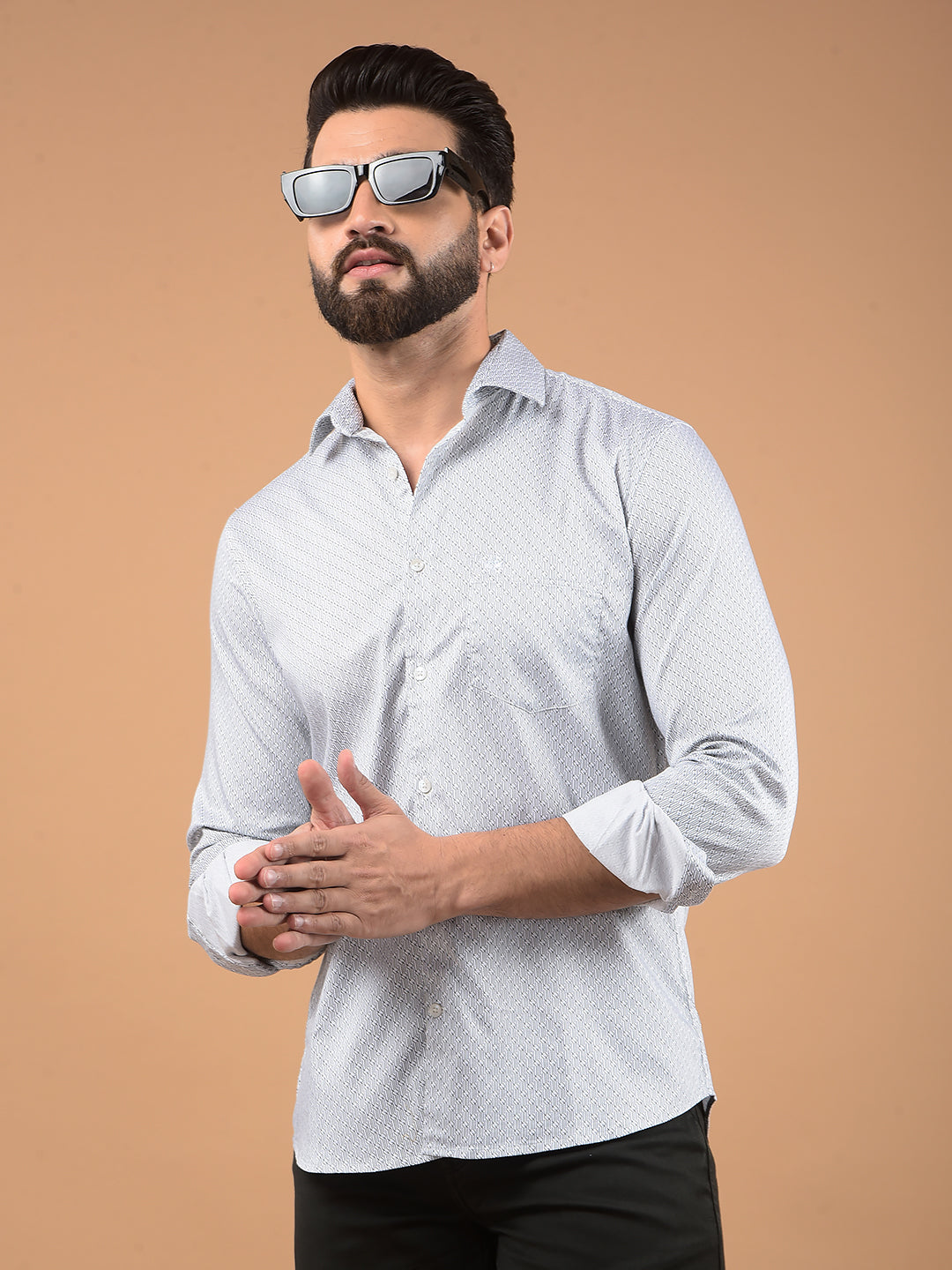 White Printed Shirt-Men Shirts-Crimsoune Club