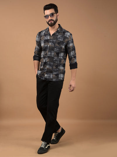 Grey Printed Shirt-Men Shirts-Crimsoune Club