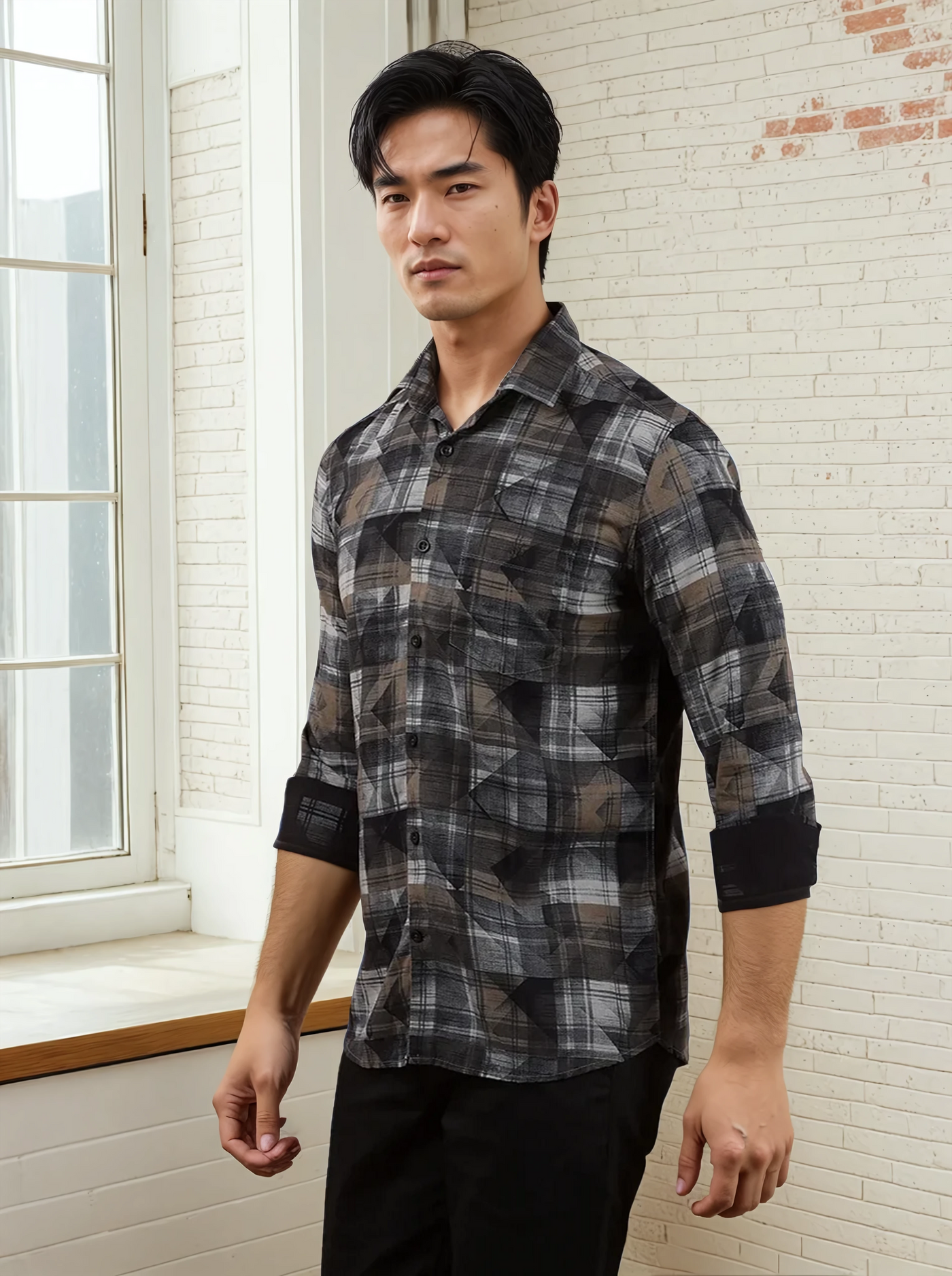 Grey Printed Shirt-Men Shirts-Crimsoune Club