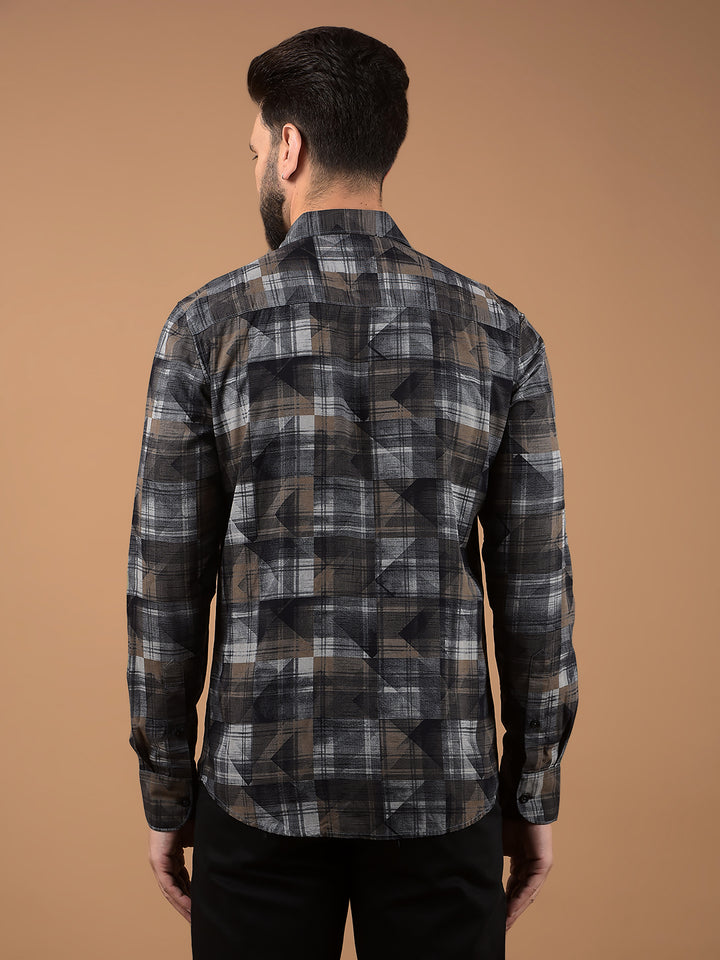 Grey Printed Shirt-Men Shirts-Crimsoune Club
