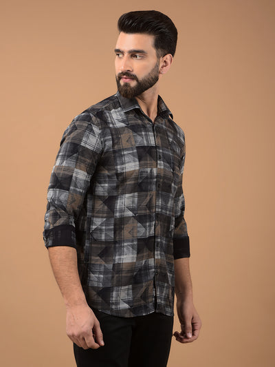 Grey Printed Shirt-Men Shirts-Crimsoune Club