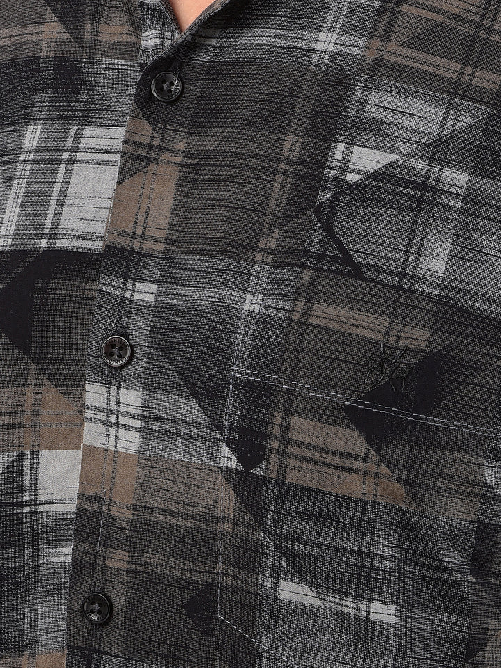 Grey Printed Shirt-Men Shirts-Crimsoune Club