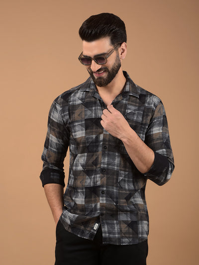 Grey Printed Shirt-Men Shirts-Crimsoune Club