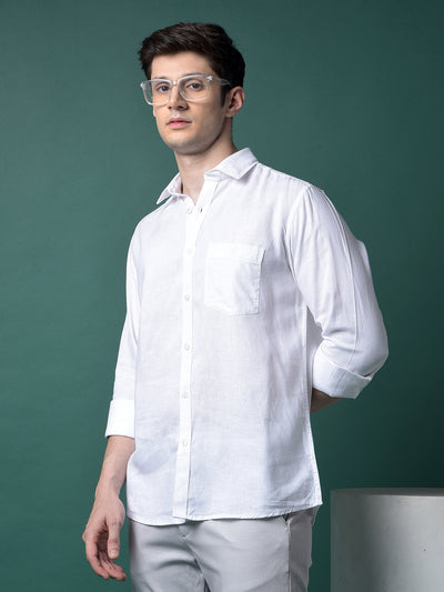 White Linen Shirt-Men Shirts-Crimsoune Club