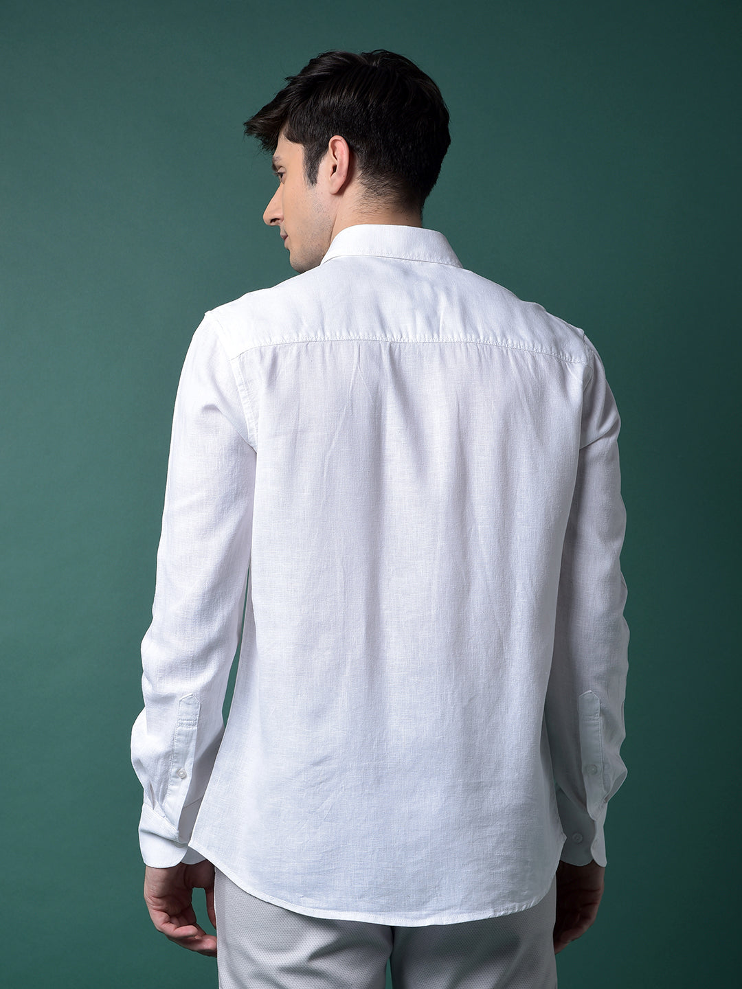 White Linen Shirt-Men Shirts-Crimsoune Club
