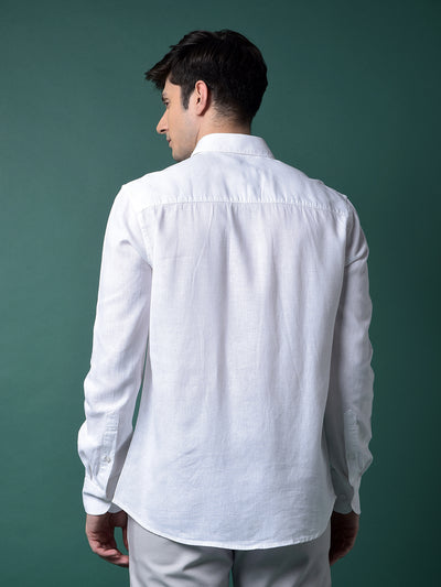 White Linen Shirt-Men Shirts-Crimsoune Club