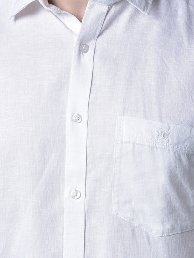 White Linen Shirt-Men Shirts-Crimsoune Club