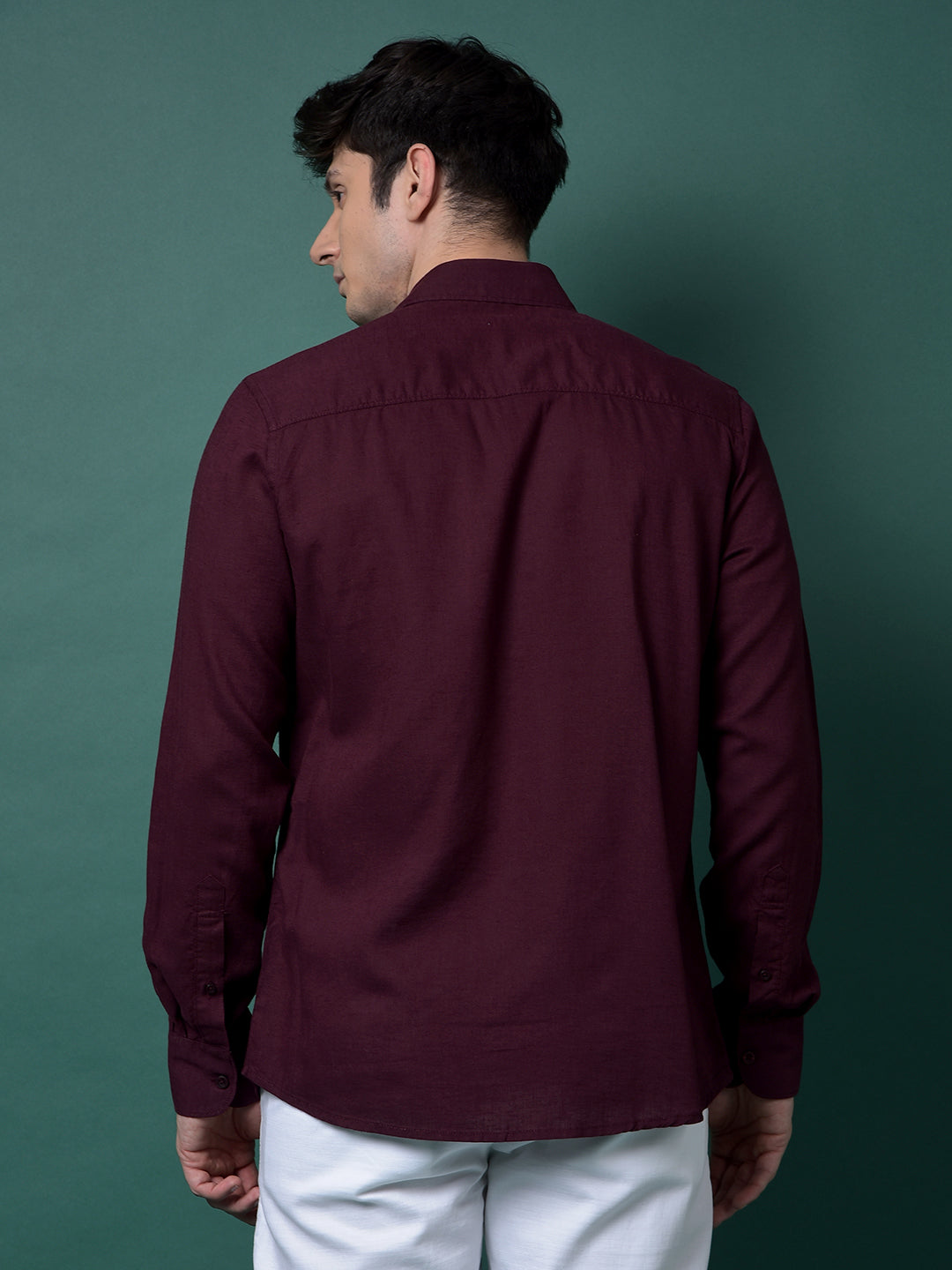 Wine Linen Shirt-Men Shirts-Crimsoune Club