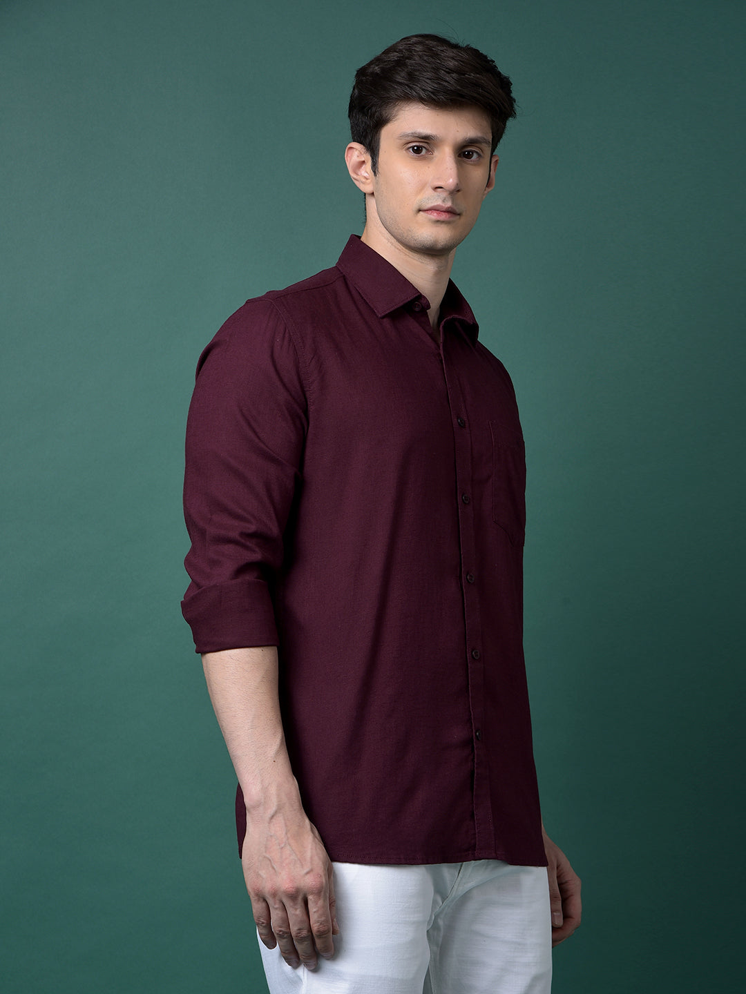 Wine Linen Shirt-Men Shirts-Crimsoune Club