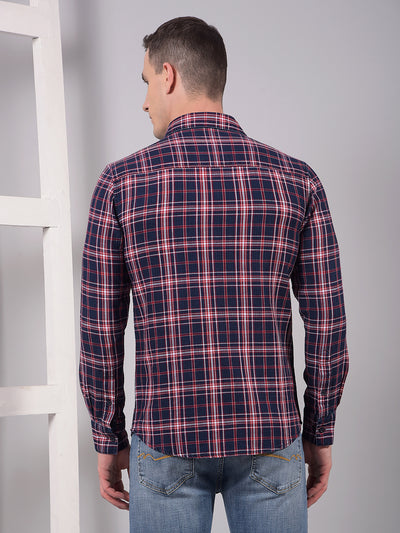 Red Checked 100% Cotton Shirt-Men Shirts-Crimsoune Club