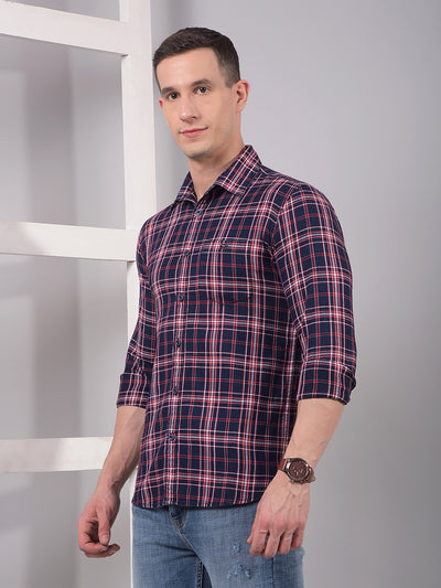 Red Checked 100% Cotton Shirt-Men Shirts-Crimsoune Club