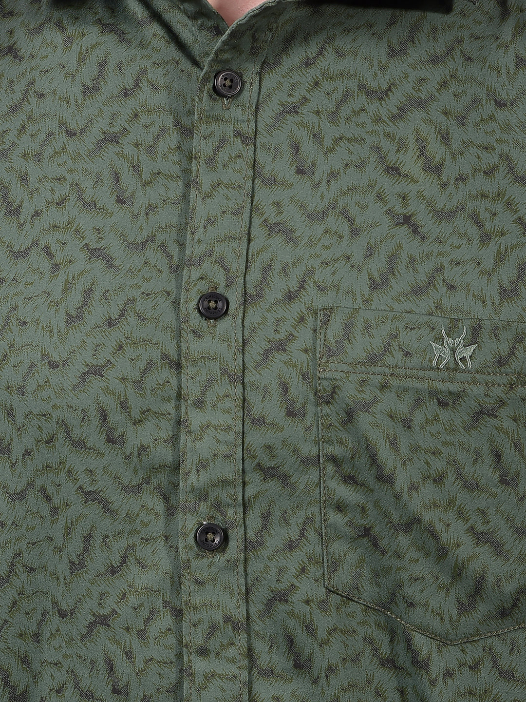Green Printed Shirt-Men Shirts-Crimsoune Club