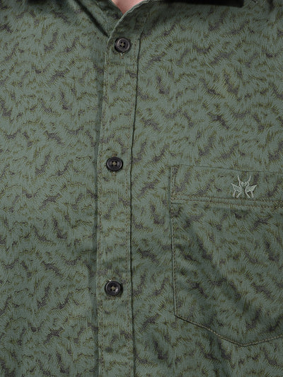 Green Printed Shirt-Men Shirts-Crimsoune Club