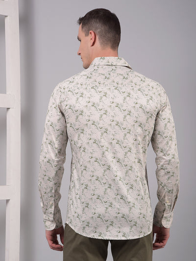 Green Printed 100% Cotton Shirt-Men Shirts-Crimsoune Club