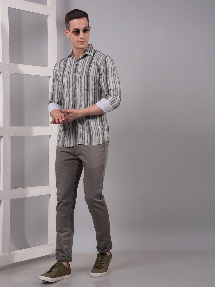 Grey Printed Shirt-Men Shirts-Crimsoune Club