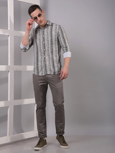 Grey Printed Shirt-Men Shirts-Crimsoune Club