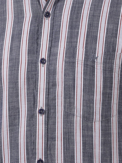 Blue Vertical Stripes 100% Cotton Shirt-Men Shirts-Crimsoune Club