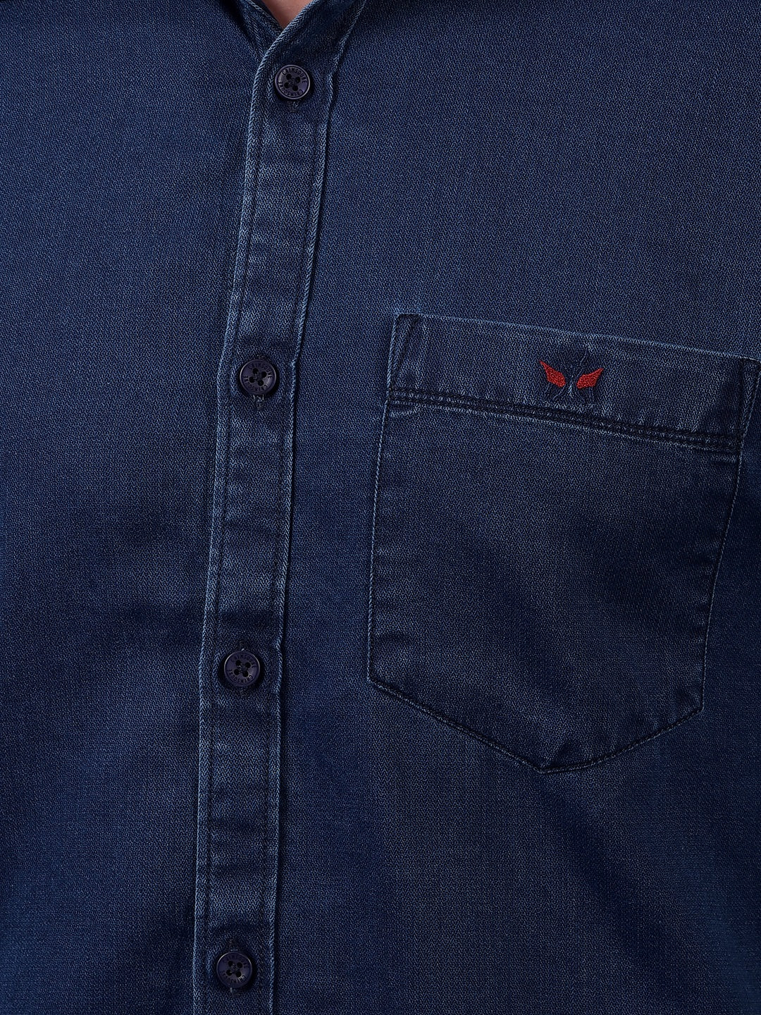Navy Blue 100% Cotton Shirt-Men Shirts-Crimsoune Club