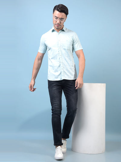 Men's Green Checked 100% Cotton Shirt-Men Shirts-Crimsoune Club
