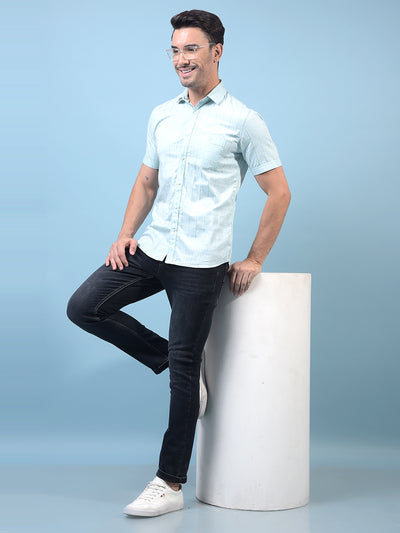 Men's Green Checked 100% Cotton Shirt-Men Shirts-Crimsoune Club